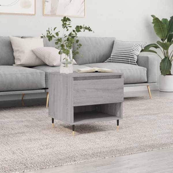 vidaXL Sohvapöytä harmaa Sonoma 50x46x50 cm tekninen puu