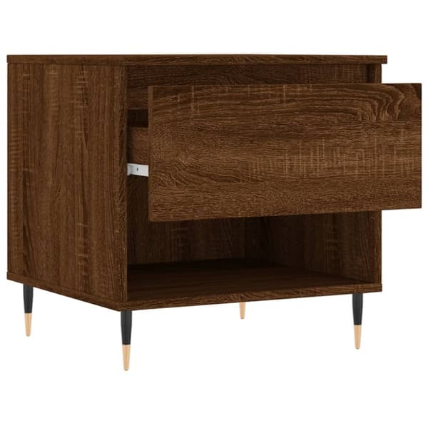 vidaXL sofaborde 2 stk. 50x46x50 cm konstrueret træ brun egetræsfarve