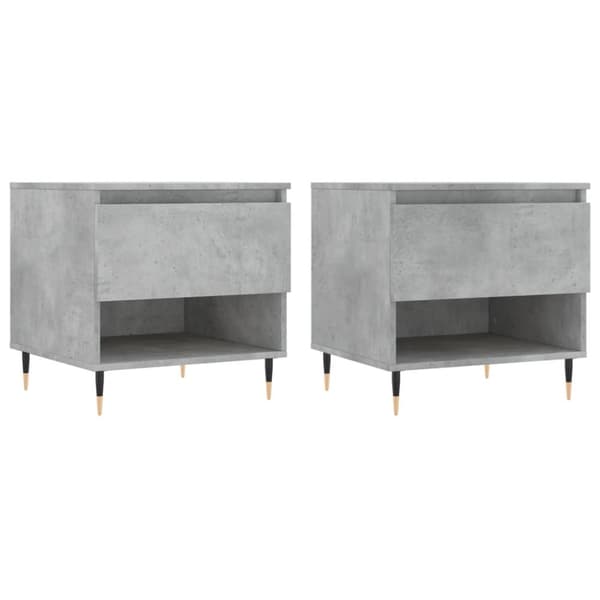 vidaXL Sohvapöydät 2 kpl betoninharmaa 50x46x50 cm tekninen puu