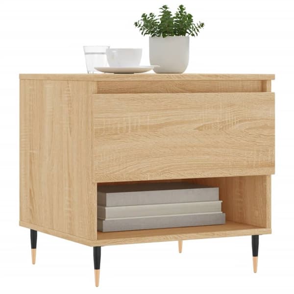 vidaXL sofaborde 2 stk. 50x46x50 cm konstrueret træ sonoma-eg