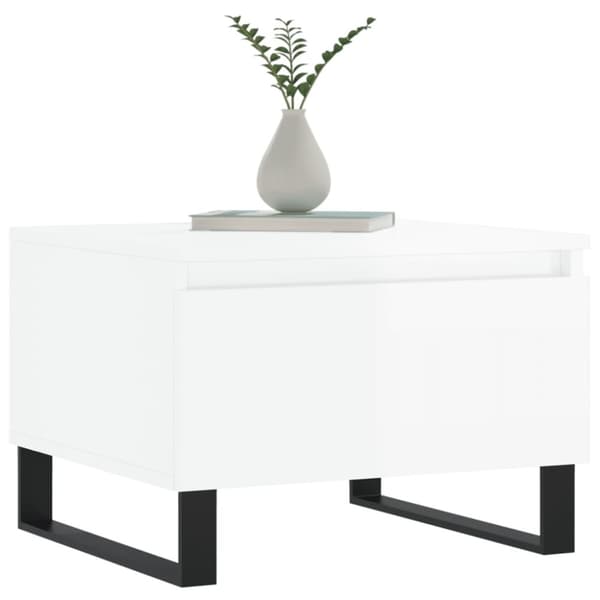 vidaXL sofaborde 2 stk. 50x46x35 cm konstrueret træ hvid højglans