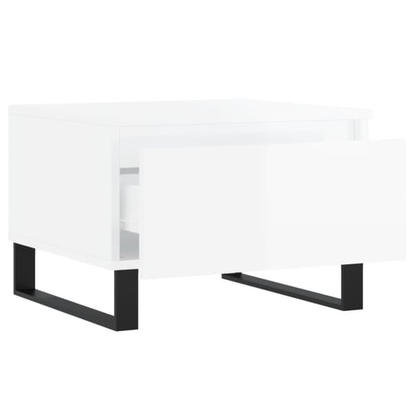 vidaXL sofaborde 2 stk. 50x46x35 cm konstrueret træ hvid højglans