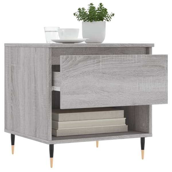 vidaXL sofaborde 2 stk. 50x46x50 cm konstrueret træ grå sonoma-eg