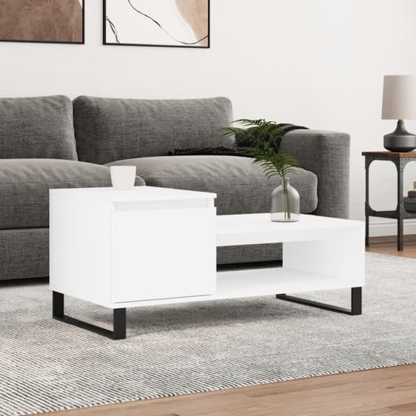 vidaXL Sohvapöytä valkoinen 100x50x45 cm tekninen puu