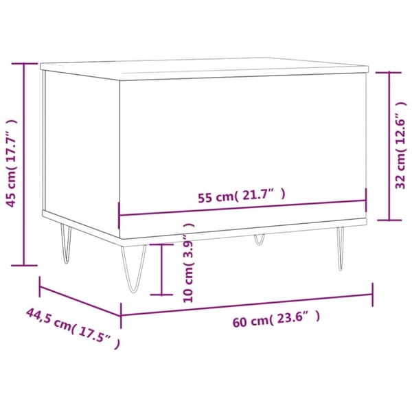 vidaXL sofabord 60x44,5x45 cm konstrueret træ sort