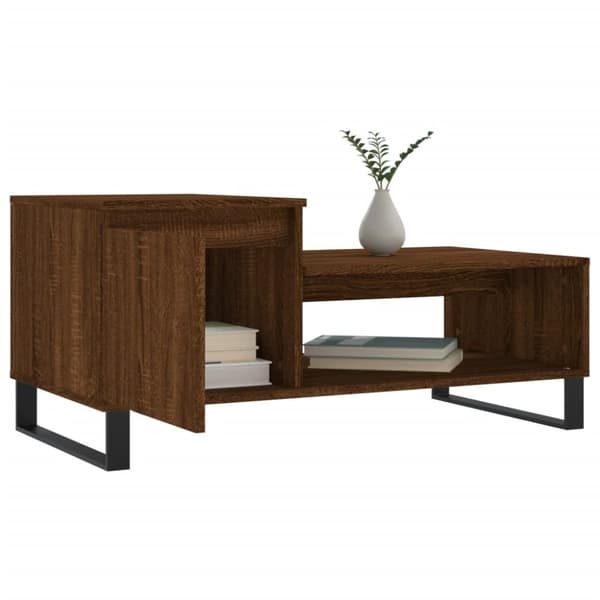 vidaXL sofabord 100x50x45 cm konstrueret træ brun egetræsfarve