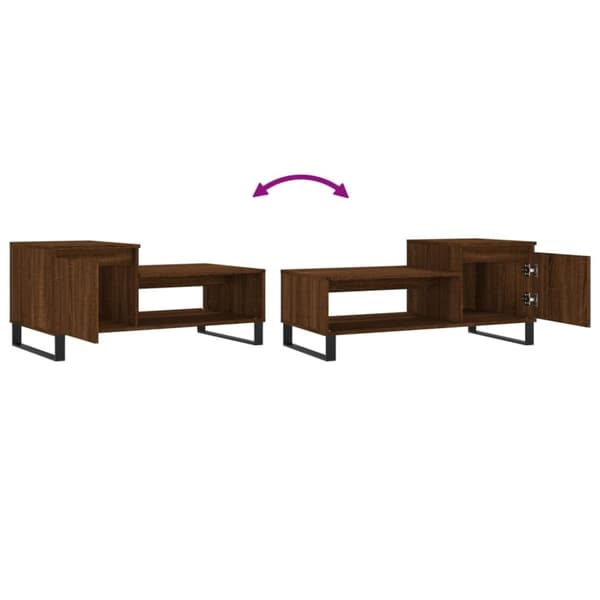 vidaXL sofabord 100x50x45 cm konstrueret træ brun egetræsfarve