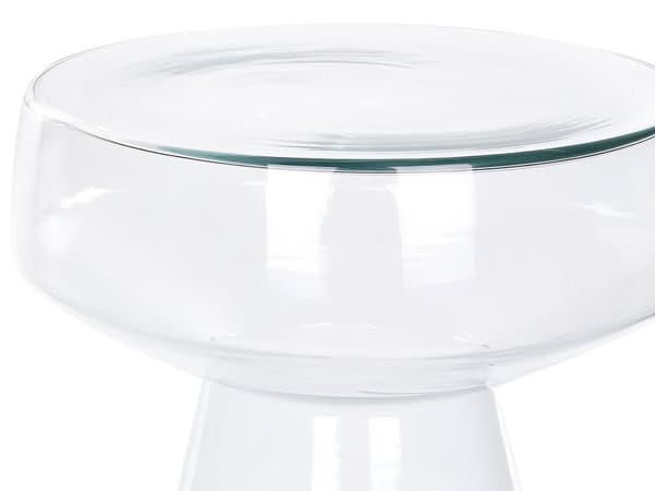 Sidobord Gavelbord Transparent Glas 37 x 37 x 43 cm Soffbord Oval Form Designerbord Vardagsrum Modern