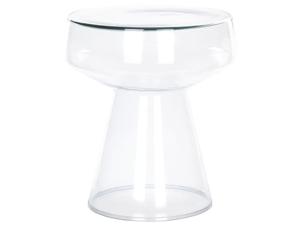 Sidobord Gavelbord Transparent Glas 37 x 37 x 43 cm Soffbord Oval Form Designerbord Vardagsrum Modern