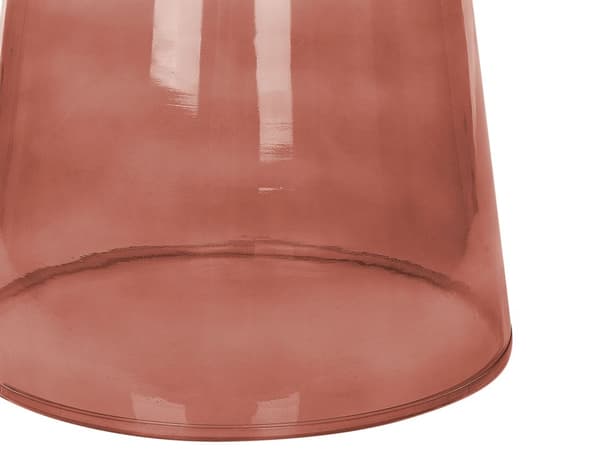 Sidebord Rød Glas ø 39 cm Rundt Hjørnebord Gennemsigtig Tonet til Sofa Tilbehør Kaffebord Design