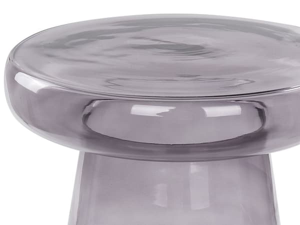 Sidebord Grå Glas ø 39 cm Rundt Hjørnebord Gennemsigtig Tonet til Sofa Tilbehør Kaffebord Design