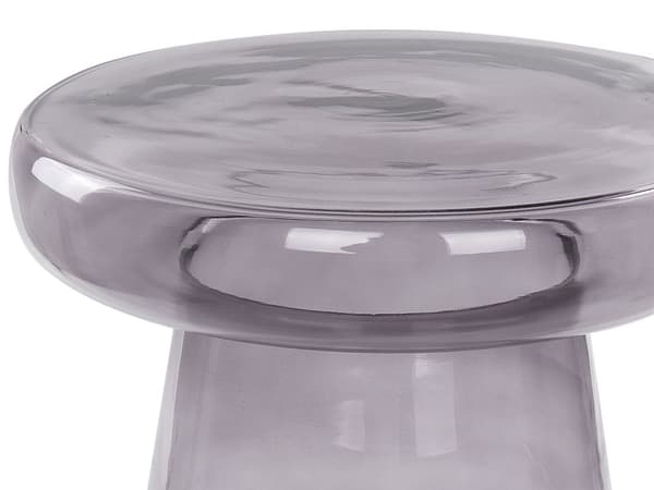 Sidebord Grå Glas ø 39 cm Rundt Hjørnebord Gennemsigtig Tonet til Sofa Tilbehør Kaffebord Design