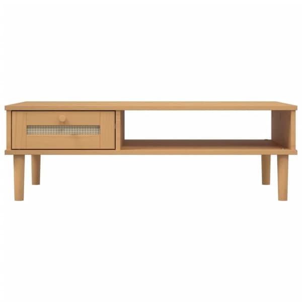 vidaXL Sohvapöytä SENJA rottinkityyli ruskea 100x55x33 cm täysi puu