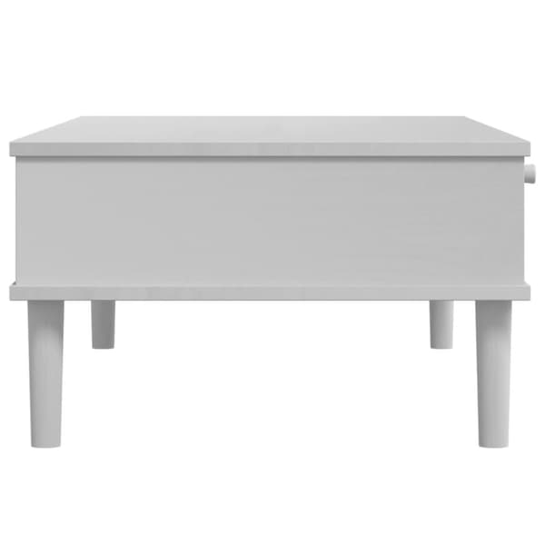 vidaXL sofabord SENJA 100x55x33 cm rattan-look massivt træ hvid