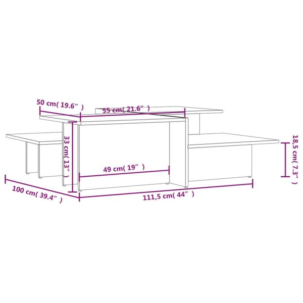 vidaXL Coffee Tables 2 pcs Svart Konstruerat Trä