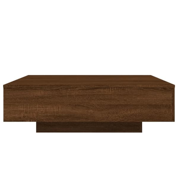 vidaXL sofabord med LED-lys 100x100x31 cm brun egetræsfarve