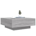 Miniatyrbillede 6 af 11: vidaXL sofabord med LED-lys 80x80x31 cm grå sonoma-eg