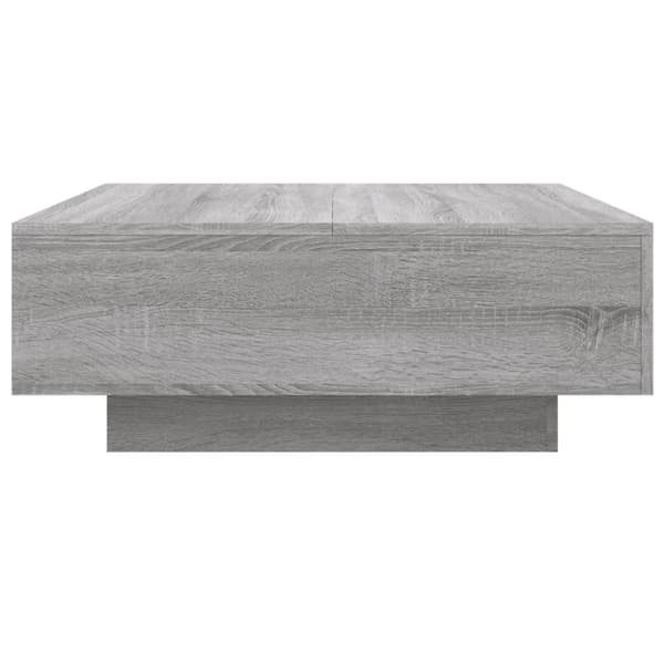 vidaXL sofabord med LED-lys 80x80x31 cm grå sonoma-eg