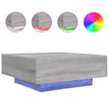 Miniatyrbillede 2 af 11: vidaXL sofabord med LED-lys 80x80x31 cm grå sonoma-eg