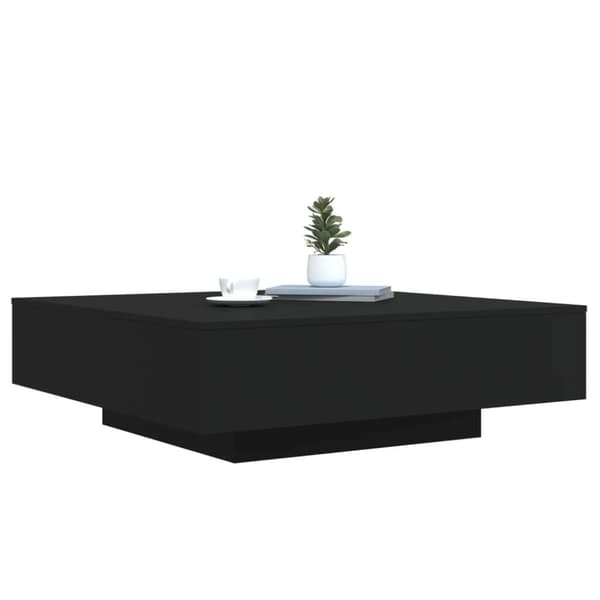 vidaXL sofabord med LED-lys 100x100x31 cm sort
