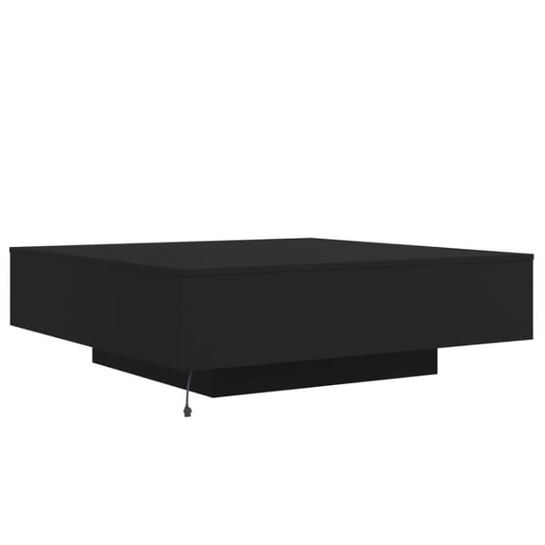 vidaXL sofabord med LED-lys 100x100x31 cm sort