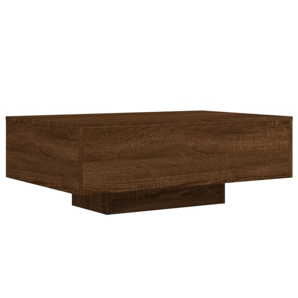 vidaXL Soffbord med LED brun ek 85x55x31 cm