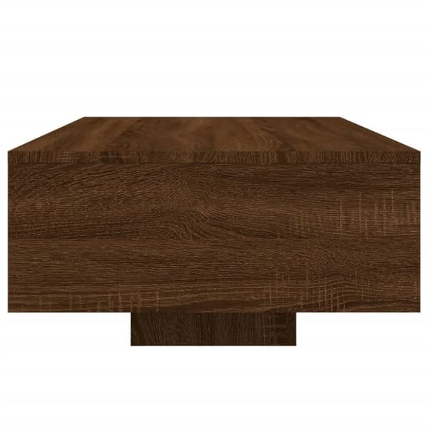 vidaXL Soffbord med LED brun ek 85x55x31 cm