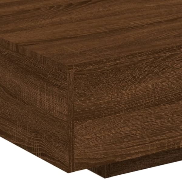 vidaXL Soffbord med LED brun ek 85x55x31 cm