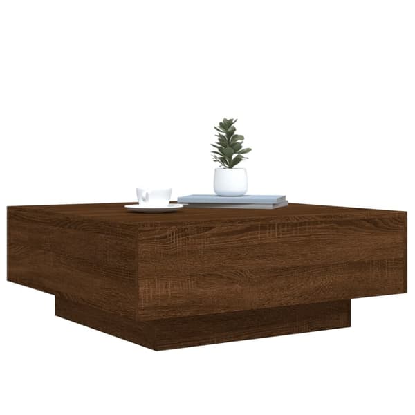 vidaXL Soffbord brun ek 80x80x31 cm konstruerat trä