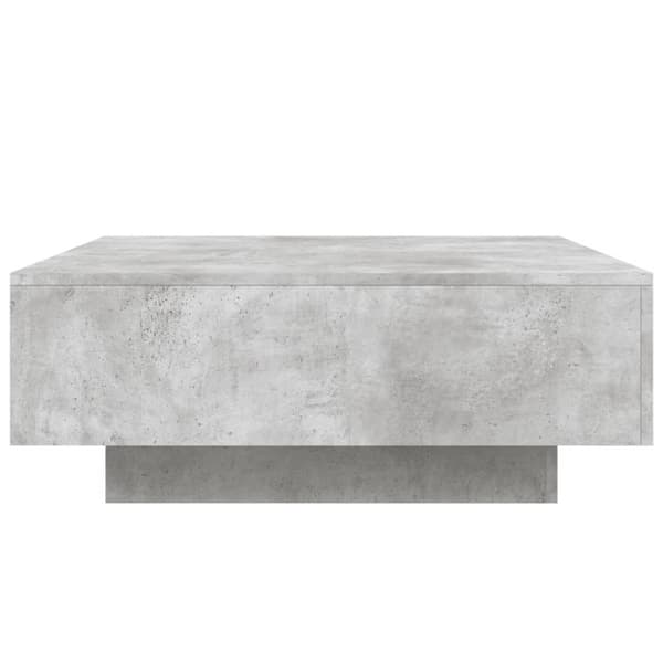vidaXL sofabord med LED-lys 80x80x31 cm betongrå