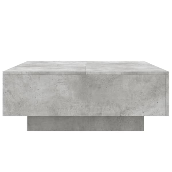 vidaXL sofabord med LED-lys 80x80x31 cm betongrå
