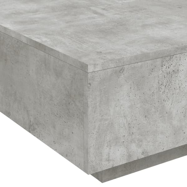 vidaXL Soffbord med LED betonggrå 80x80x31 cm