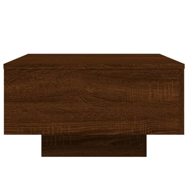 vidaXL sofabord med LED-lys 55x55x31 cm brun egetræsfarve