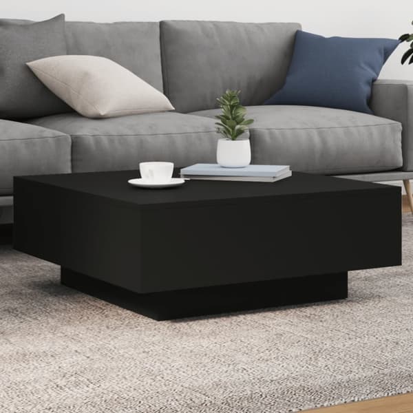 vidaXL Soffbord svart 80x80x31 cm konstruerat trä