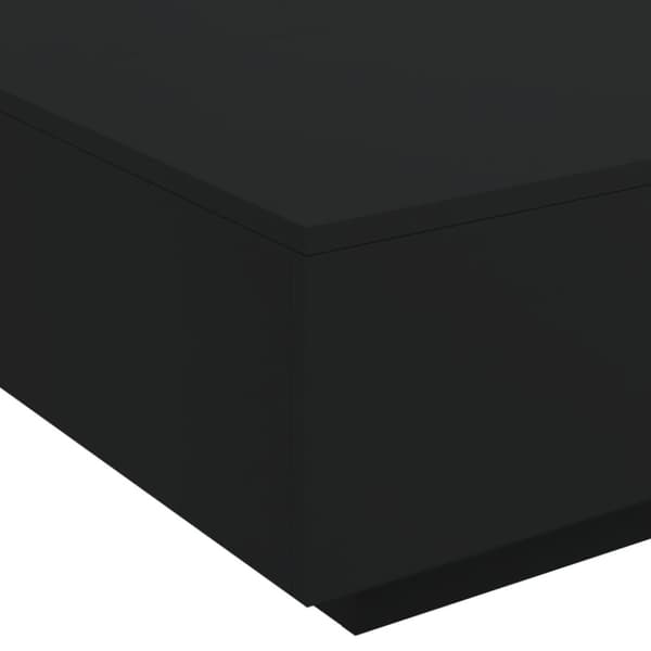 vidaXL Soffbord med LED svart 80x80x31 cm