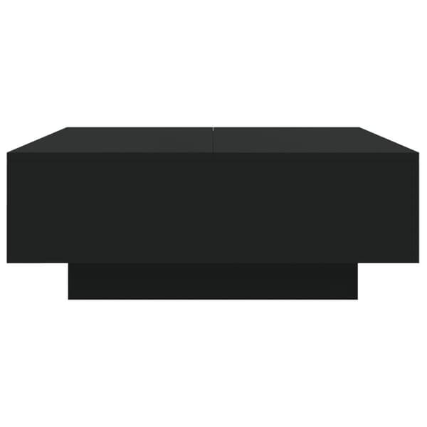 vidaXL sofabord med LED-lys 80x80x31 cm sort