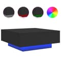 Miniatyrbillede 2 af 11: vidaXL sofabord med LED-lys 80x80x31 cm sort