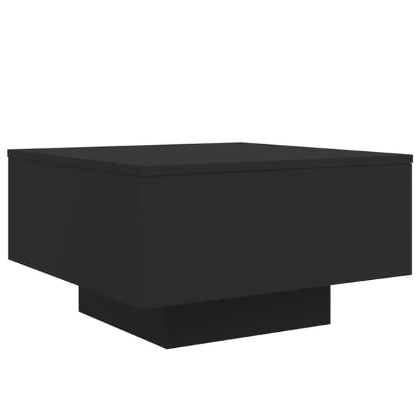vidaXL sofabord med LED-lys 55x55x31 cm sort