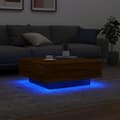 Miniatyrbillede 4 af 11: vidaXL sofabord med LED-lys 80x80x31 cm brun egetræsfarve