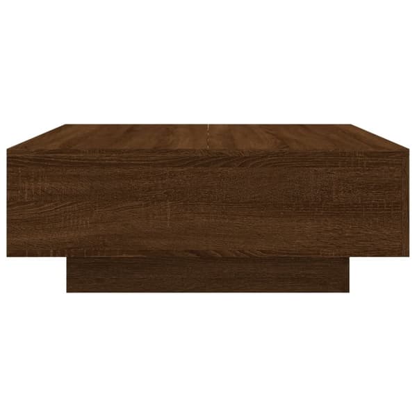vidaXL sofabord med LED-lys 80x80x31 cm brun egetræsfarve