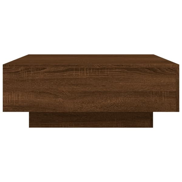 vidaXL sofabord med LED-lys 80x80x31 cm brun egetræsfarve