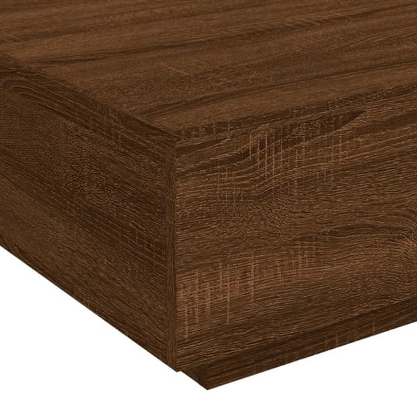 vidaXL sofabord med LED-lys 80x80x31 cm brun egetræsfarve