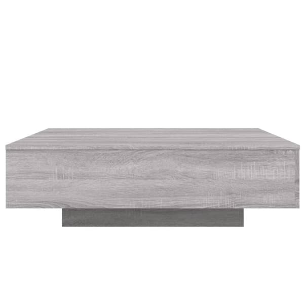 vidaXL Salongbord med LED-lys grå sonoma 100x100x31 cm