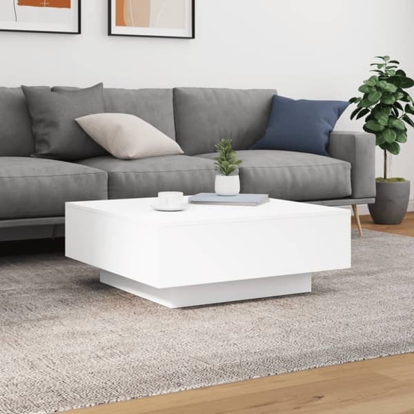 vidaXL Soffbord vit 80x80x31 cm konstruerat trä