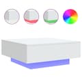 Miniatyrbillede 2 af 11: vidaXL sofabord med LED-lys 80x80x31 cm hvid