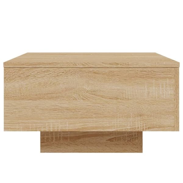 vidaXL sofabord med LED-lys 55x55x31 cm sonoma-eg