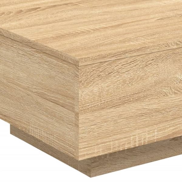 vidaXL sofabord med LED-lys 55x55x31 cm sonoma-eg