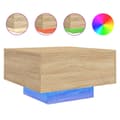 Miniatyrbillede 2 af 11: vidaXL sofabord med LED-lys 55x55x31 cm sonoma-eg