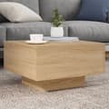 Miniatyrbillede 1 af 11: vidaXL sofabord med LED-lys 55x55x31 cm sonoma-eg