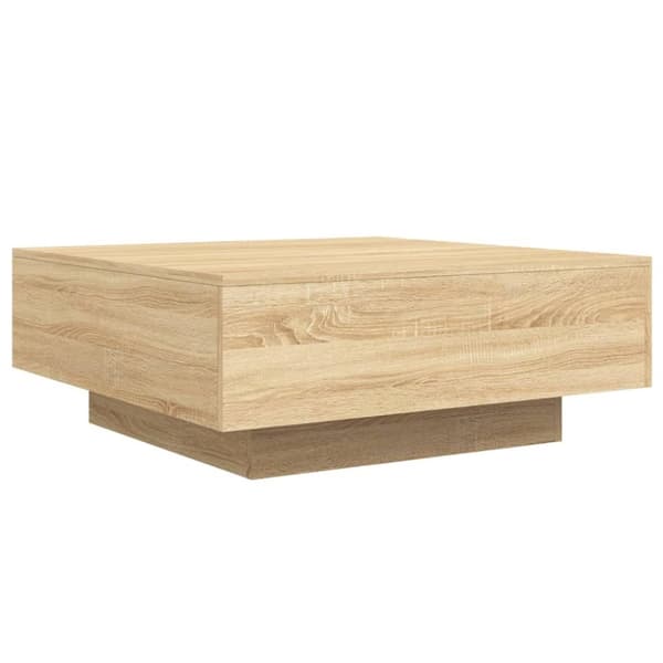 vidaXL Soffbord med LED sonoma-ek 80x80x31 cm